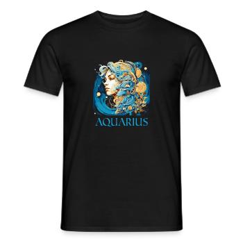 Check Your Aquarius Compatibility - Aquarius Women - Men's T-Shirt - black - Front - AI Model Male 178 light (178cm)