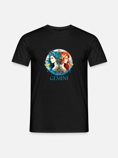 Bær ditt stjernetegn for astrologi med stolthet: Gemini - T-skjorte herre - svart