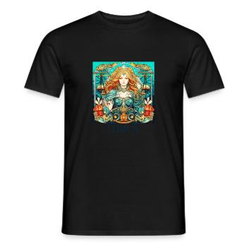 Liebe dein Sternzeichen Waage Männer und Frauen - Männer T-Shirt - Schwarz - Vorne - AI Model Male 178 light (178cm)