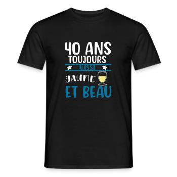 40 ans cadeau anniversaire homme humour beauf - T-shirt homme - noir - Devant - AI Model Male 178 light (178cm)