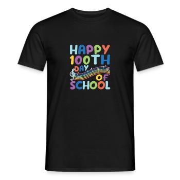 100e jour d’école, professeur de musique, musicien - T-shirt homme - noir - Devant - AI Model Male 178 light (178cm)