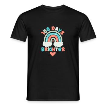 100 Days Brighter Teacher Student - Men's T-Shirt - black - Front - AI Model Male 178 light (178cm)