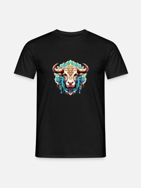 Horoskop Tierkreiszeichen Grafik - Sternzeichen Stier - Männer T-Shirt - Schwarz