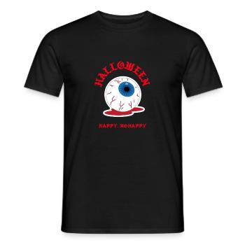 Halloween T_Shirt Yeux sanglants des hommes - T-shirt homme - noir - Devant - AI Model Male 178 light (178cm)