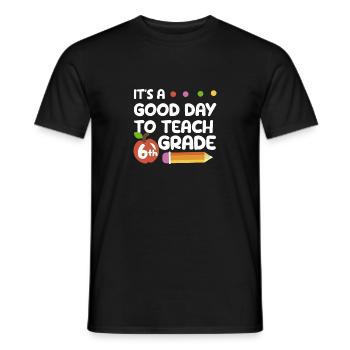 C’est une bonne journée pour donner à un enseignant - T-shirt homme - noir - Devant - AI Model Male 178 light (178cm)