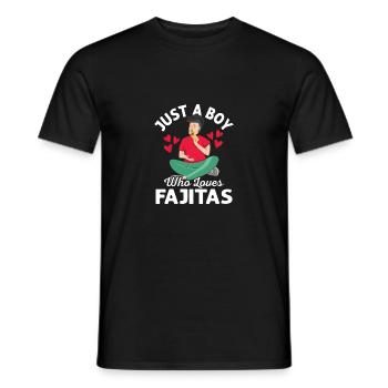 Just A Boy Who Loves Fajitas Foodie Taco Food Wrap - Men's T-Shirt - black - Front - AI Model Male 178 light (178cm)