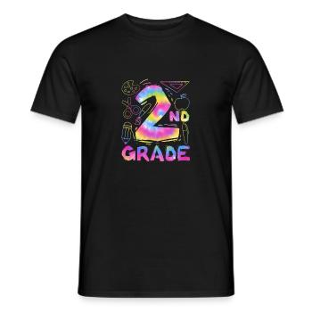 Tie Dye 2e année Deuxième équipe de typographie Élève - T-shirt homme - noir - Devant - AI Model Male 178 light (178cm)