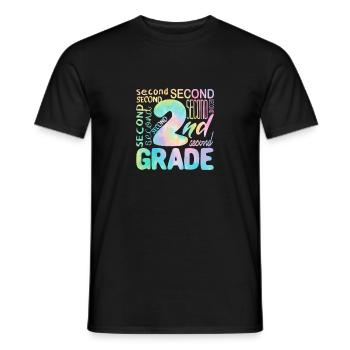 Tie Dye 2nd Grade Second Typography Team Student - Men's T-Shirt - black - Front - AI Model Male 178 light (178cm)