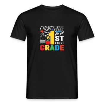 1ère année Première équipe de typographie Enseignant Jour 100 - T-shirt homme - noir - Devant - AI Model Male 178 light (178cm)