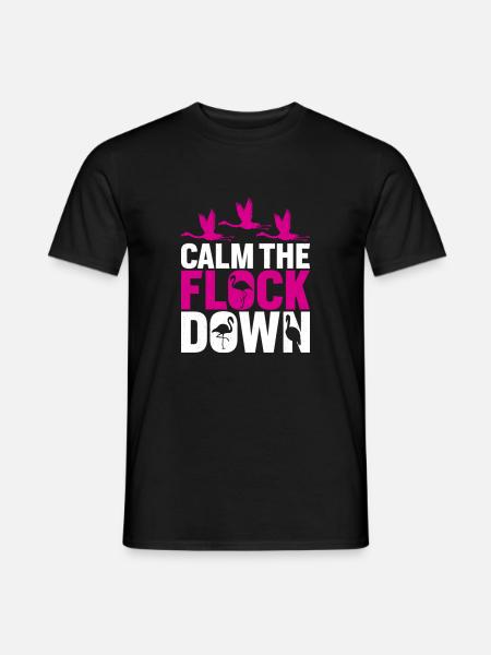 Flamingos beruhigen die Herde - Männer T-Shirt - Schwarz