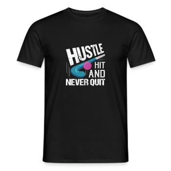 Hustle, Hit, And Never Quit Player Field Hockey - Männer T-Shirt - Schwarz - Vorne - AI Model Male 178 light (178cm)