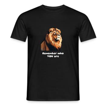 Proud Lion - Remember who you are! - Männer T-Shirt - Schwarz - Vorne - AI Model Male 178 light (178cm)