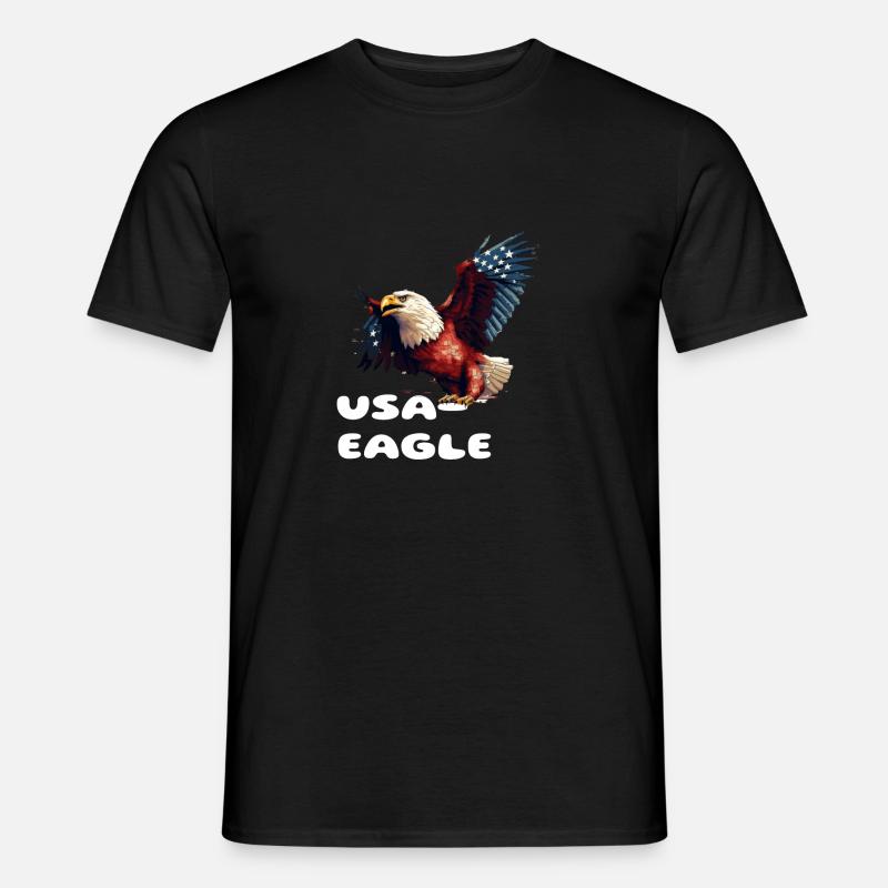 USA Eagle - Männer T-Shirt - Schwarz