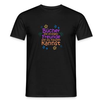 Bücher sind meine Freunde - Männer T-Shirt - Schwarz - Vorne - AI Model Male 178 light (178cm)