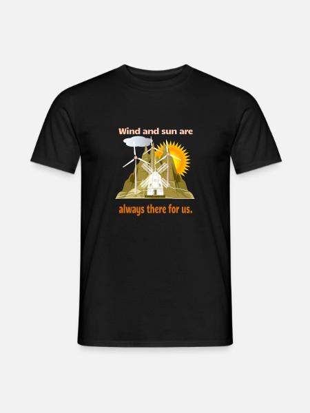 Wind und Sonne sind für uns da - Männer T-Shirt - Schwarz