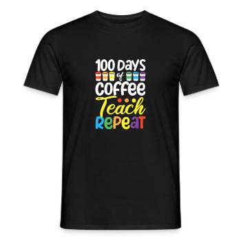 100 jours d’école Les amateurs de café enseignent à nouveau - T-shirt homme - noir - Devant - AI Model Male 178 light (178cm)