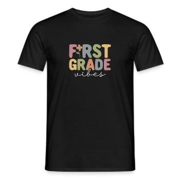 First Grade Vibes 1st Class Team Retro 100th Day - Men's T-Shirt - black - Front - AI Model Male 178 light (178cm)