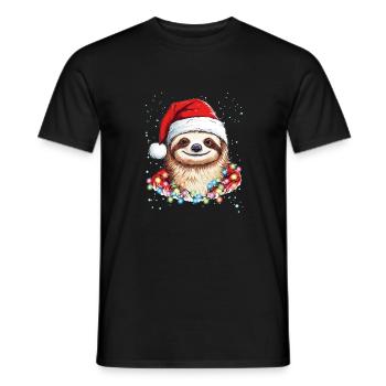Paresseux mignon pour hommes et femmes, Noël paresseux drôle - T-shirt homme - noir - Devant - AI Model Male 178 light (178cm)