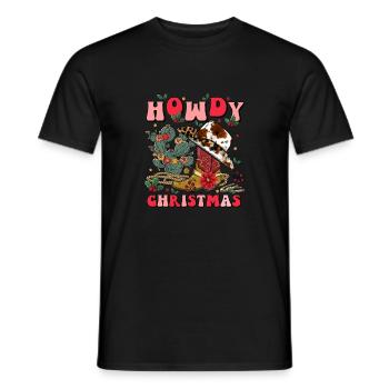 Howdy Christmas Weihnachtsdesign - Männer T-Shirt - Schwarz - Vorne - AI Model Male 178 light (178cm)