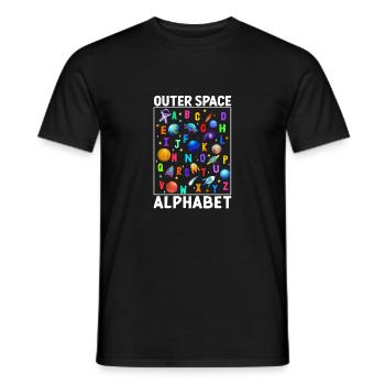 Outer Space Alphabet Kindergarten Lehrer 100 Tage - Männer T-Shirt - Schwarz - Vorne - AI Model Male 178 light (178cm)