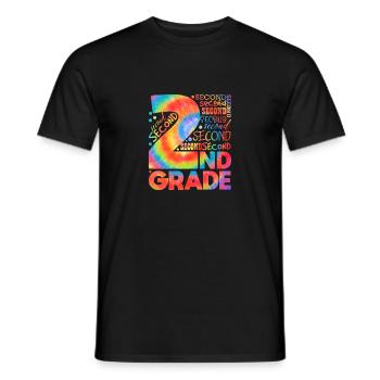 Tie Dye 2e année équipe de typographie deuxième année - T-shirt homme - noir - Devant - AI Model Male 178 light (178cm)