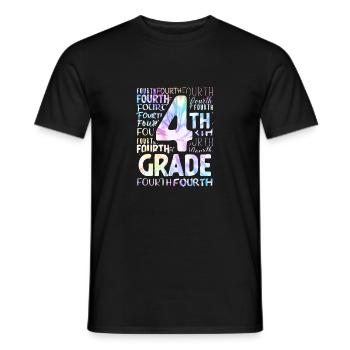 Tie Dye 4th Grade Typography Team Fourth Grade - Men's T-Shirt - black - Front - AI Model Male 178 light (178cm)