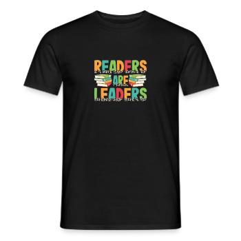 Readers Are Leaders Teachers Book Lover 100 Days - Men's T-Shirt - black - Front - AI Model Male 178 light (178cm)