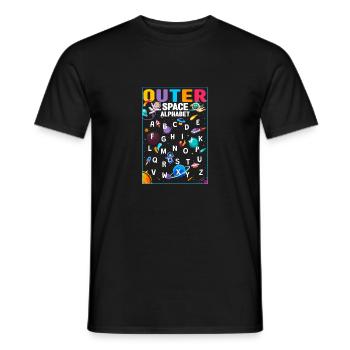 Outer Space Alphabet Kindergarten Teacher 100 Days - Men's T-Shirt - black - Front - AI Model Male 178 light (178cm)