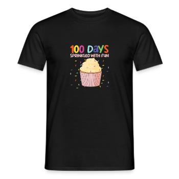 100 jours saupoudrés de cupcakes amusants professeur étudiant - T-shirt homme - noir - Devant - AI Model Male 178 light (178cm)