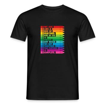 Wir sind wie eine Schachtel Buntstifte Lustiger - Männer T-Shirt - Schwarz - Vorne - AI Model Male 178 light (178cm)