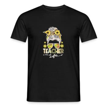 Lehrer Leben Unordnung Brötchen 100. Tag Schule - Männer T-Shirt - Schwarz - Vorne - AI Model Male 178 light (178cm)