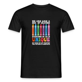 Wir sind wie eine Schachtel Buntstifte Lustiger - Männer T-Shirt - Schwarz - Vorne - AI Model Male 178 light (178cm)