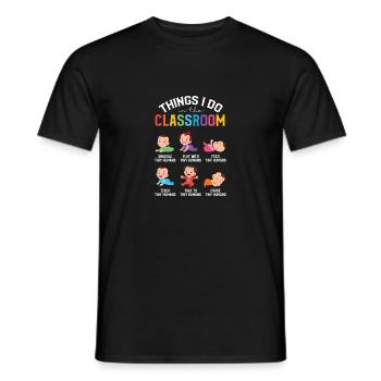 Dinge, die ich im Klassenzimmer tue Kindergärtner - Männer T-Shirt - Schwarz - Vorne - AI Model Male 178 light (178cm)