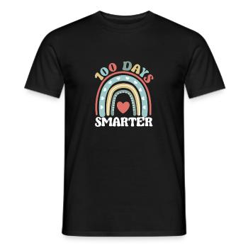 100 Days Smart Funny Teacher Student Happiness - Men's T-Shirt - black - Front - AI Model Male 178 light (178cm)