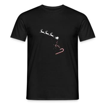 Santa Is Coming Candies Christmas Candy Canes - Men's T-Shirt - black - Front - AI Model Male 178 light (178cm)