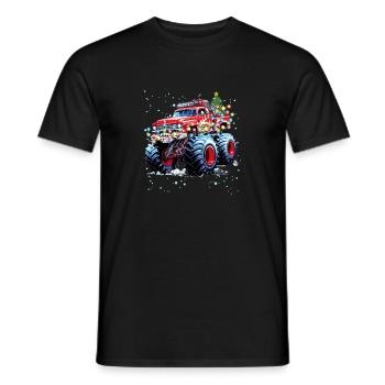 Truck-Liebhaber Weihnachtsdesign, cooler Monstertruck - Männer T-Shirt - Schwarz - Vorne - AI Model Male 178 light (178cm)