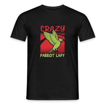 Crazy Parrot Lady Bird Avian Parrot Owner - Men's T-Shirt - black - Front - AI Model Male 178 light (178cm)
