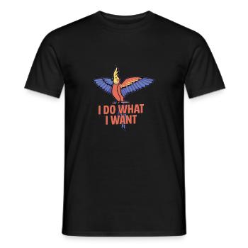 I Do What I Want Parrot Owner Bird Avian - Men's T-Shirt - black - Front - AI Model Male 178 light (178cm)