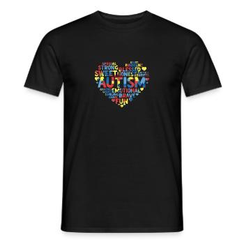 Unterschiedliches Autismus-Bewusstseins-Herz - Männer T-Shirt - Schwarz - Vorne - AI Model Male 178 light (178cm)