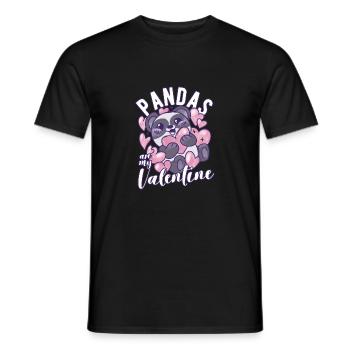 Les pandas sont mon amour de panda drôle de Saint-Valentin - T-shirt homme - noir - Devant - AI Model Male 178 light (178cm)
