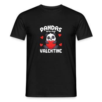 Pandas Are My Valentine Funny Panda Love - Men's T-Shirt - black - Front - AI Model Male 178 light (178cm)