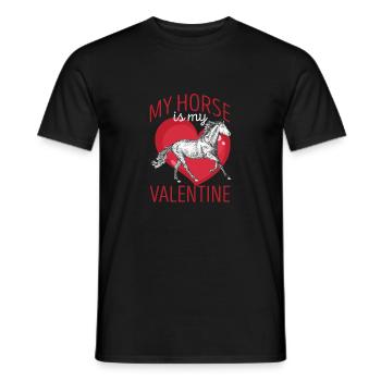 Mein Pferd ist mein Valentinstag Lustig Reiten - Männer T-Shirt - Schwarz - Vorne - AI Model Male 178 light (178cm)