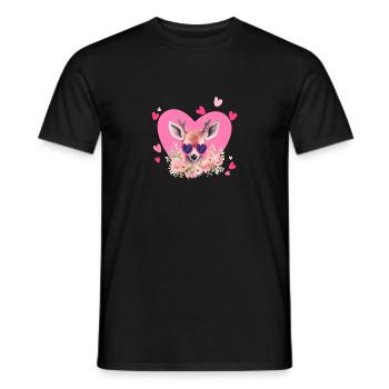 Valentinstag lustig Hirsch Jäger Liebhaber - Männer T-Shirt - Schwarz - Vorne - AI Model Male 178 light (178cm)