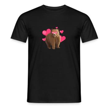 Valentine's Day Funny Bear Lover Cute Animal - Men's T-Shirt - black - Front - AI Model Male 178 light (178cm)