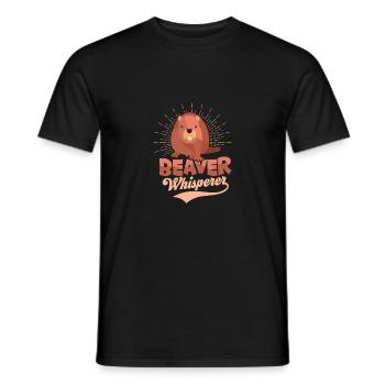 Beaver Whisperer Animal Rodent - Men's T-Shirt - black - Front - AI Model Male 178 light (178cm)