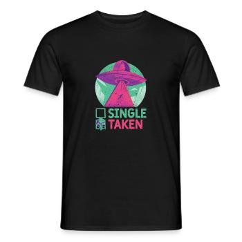 Unique ou pris drôle Alien OVNI Saint-Valentin - T-shirt homme - noir - Devant - AI Model Male 178 light (178cm)