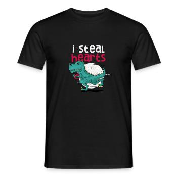 Ich stehle Herzen Valentinstag Dinosaurier T Rex - Männer T-Shirt - Schwarz - Vorne - AI Model Male 178 light (178cm)