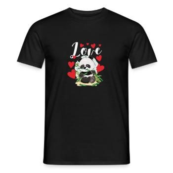 Liebe Panda-Valentinstag-lustige niedliche Panda - Männer T-Shirt - Schwarz - Vorne - AI Model Male 178 light (178cm)