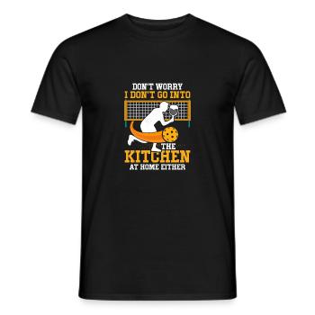 Don't Worry Pickleball Paddle Kitchen - Männer T-Shirt - Schwarz - Vorne - AI Model Male 178 light (178cm)