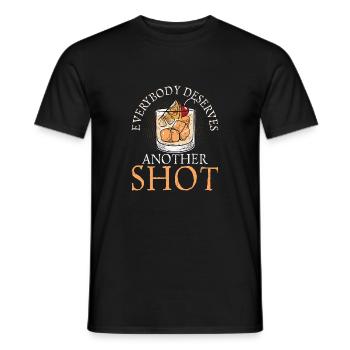 Everybody Deserves Another Shot Barman Cocktail Ba - Men's T-Shirt - black - Front - AI Model Male 178 light (178cm)